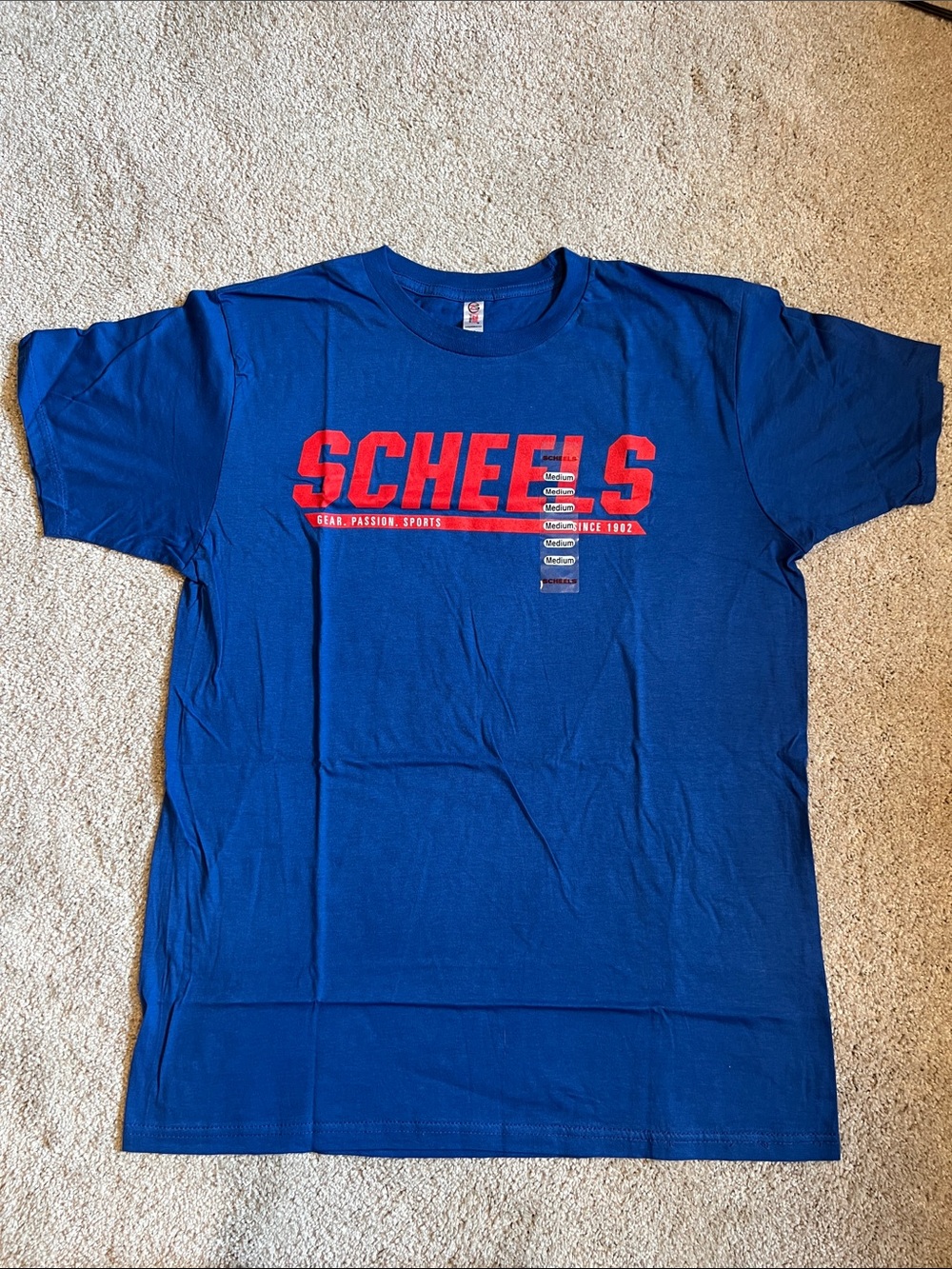 SCHEELS Men's Short-Sleeve Blue Logo Tee